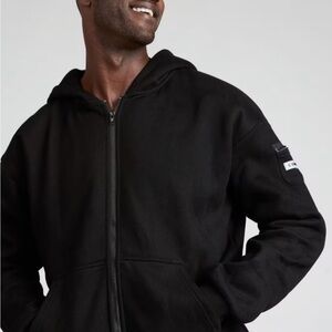 Men's Black Zip-Up Hoodie Jacket